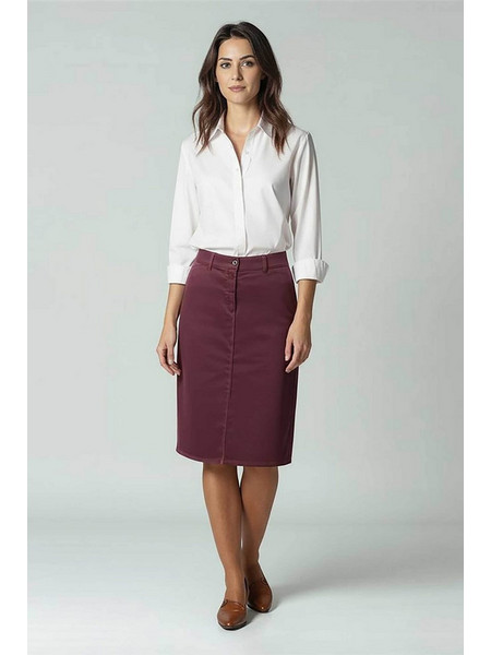 Gerry Weber Μίντι Φούστα Κοτλέ Ψηλόμεση Pencil Μπορντό 210002-62025