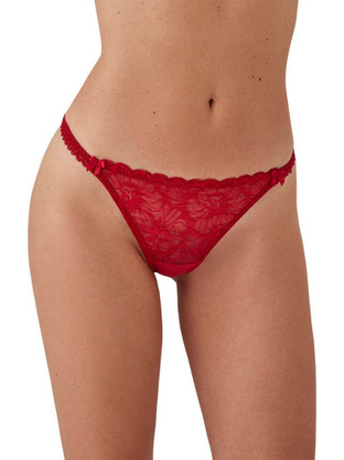 Promise Γυναικείο Sexy String με Δαντέλα Κόκκινο Z14953