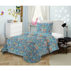 Viopros Σετ Παιδικό Κουβερλί Μονό Microfiber με Μαξιλαροθήκη 160x240 5406 Γαλάζιο