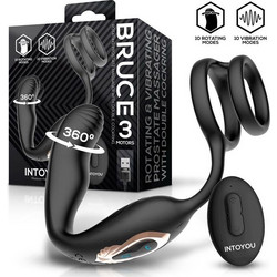 IntoYou Bruce 3 Πρωκτική Σφήνα Ασύρματη με Δόνηση Μαύρη