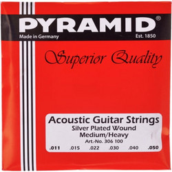 Pyramid 306/100 Σετ 6 Χορδές Ακουστικής Κιθάρας Silver Plated Copper 11-50" Medium Tension