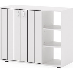 Costway Παπουτσοθήκη Ξύλινη Λευκή M80xΠ31xΥ64.5cm JV12999WH