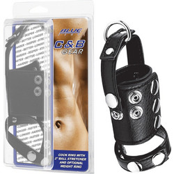 Line C&B Gear Cock Ring with Ball Stretcher & Weightring Ρυθμιζόμενα Δαχτυλίδι Πέους & Όρχεων Μπλε