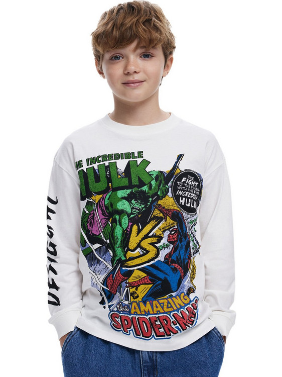 Desigual Παιδικό T-Shirt Μακρυμάνικο Λευκό 25WBTK02-1001