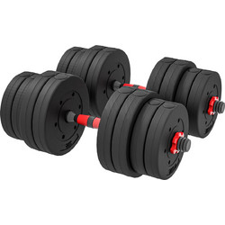 HOMCOM A91-143V02BK Ρυθμιζόμενοι Αλτήρες Σετ με Μπάρα 30kg