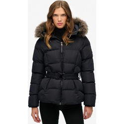 Superdry Fuji Γυναικείο Μπουφάν Χειμωνιάτικο Puffer Μακρύ Μαύρο W5011928A-02A