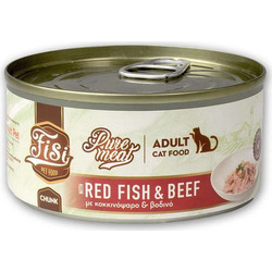 FISI Pure Meat Adult Chunks with Red Fish & Beef 6x170gr