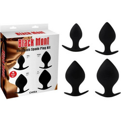 Chisa Novelties Black Mont Black Spade Σετ Πρωκτικές Σφήνες Μαύρες 4τμχ