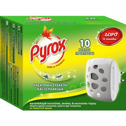 Pyrox Σετ Ηλεκτρικό Απωθητικό με Ανταλλακτικές Ταμπλέτες για Κουνούπια 10τμχ