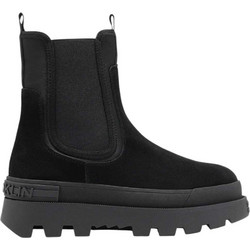 D.Franklin Γυναικεία Μποτάκια Chelsea Πλατφόρμα Suede Μαύρα DFSH391010