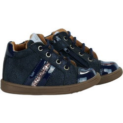 GBB Παιδικά Μποτάκια Navy Μπλε Suede με Φερμουάρ & Σκρατς AM108-42