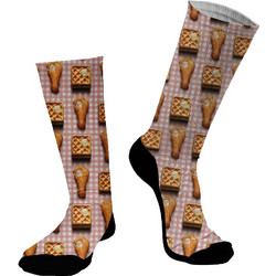 Dimisocks Do You Dare Chicken & Waffle Ανδρικές Κάλτσες Ψηλές με Σχέδια Ροζ 70105