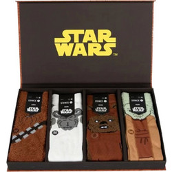 Stance Star Wars Ανδρικές Κάλτσες Σοσόνια με Σχέδια Λευκές Καφέ Μπεζ 4Pack A555D25SWC-MUL