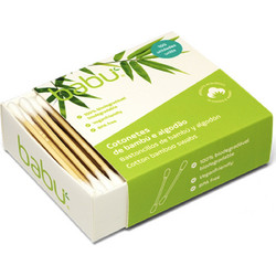 Babu Μπατονέτες Βαμβακερές Bamboo Βιοδιασπώμενες Καφέ 100τμχ