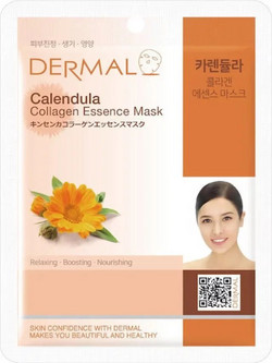 Dermal Calendula Collagen Sheet Μάσκα Προσώπου για Ενυδάτωση Λάμψη & Καταπράυνση 23gr