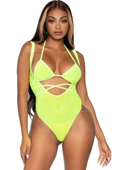 Leg Avenue Sexy Κορμάκι String See Through Lime D-228426