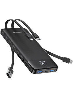 Charmast W1148 Power Bank 10000mAh 20W με Θύρα USB-A & Θύρα USB-C Power Delivery Black