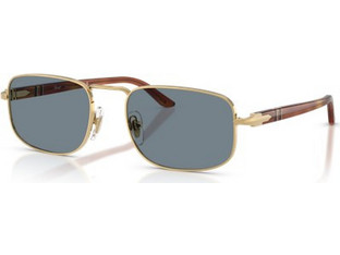 Persol PO1027S 1132 Ανδρικά Γυαλιά Ηλίου Τετράγωνα Μεταλλικά Χρυσό Ταρταρούγα με Μπλε Φακό