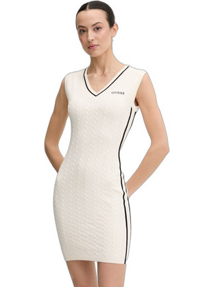 Guess Shari Mini Καθημερινό Φόρεμα Πλεκτό Εκρού V6RK09Z4652-G1O6