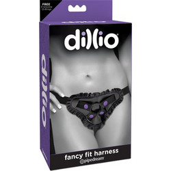 Pipedream Dillio Fancy Fit Harness Strap On Μαύρο Μωβ