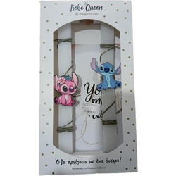 Liebe Queen Χειροποίητη Λαμπάδα Stitch & Angel 2τμχ