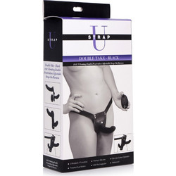Strap U Double Take Strapless Strap On με Διπλό Dildo 24cm & Δόνηση Μαύρο