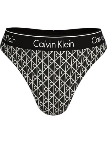 Calvin Klein CK Icon Ψηλόμεσο Bikini Brazil Μαύρο Λευκό LV00Q61131-32N