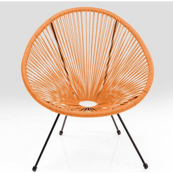 Kare Design Acapulco Πολυθρόνα Κήπου Κουνιστή Μεταλλική Πορτοκαλί Μαύρη