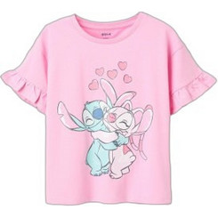 Zippy Lilo & Stitch Παιδικό T-Shirt Κοντομάνικο Ροζ 31077745038