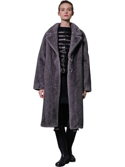 Montereggi Γυναικεία Γούνα Μακριά Ανθρακί FW57750-001