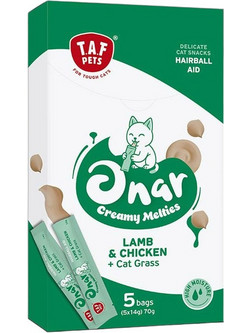 Taf Pets Onar Creamy Melties Hairball Aid with Lamb & Chicken 5x14gr