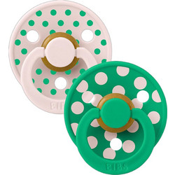 BIBS Studio Colour Πιπίλες Καουτσούκ 0-6m Polka Petal Cactus 2τμχ