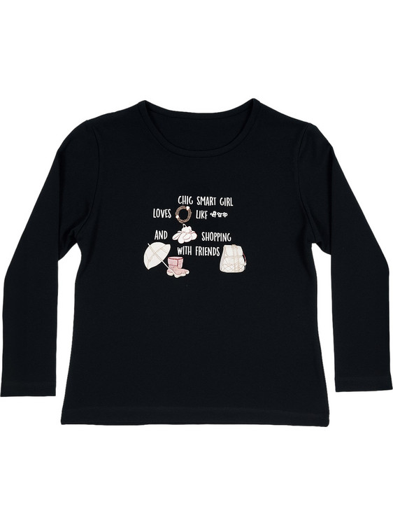 Joom Παιδικό T-Shirt Μακρυμάνικο Μαύρο 38225514