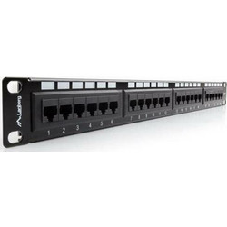 Lanberg PPU6-1024-B Ethernet Patch Panel Rack 1U 19" 24 Θυρών Cat.6 Unshielded