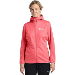 Jack Wolfskin Αθλητικό Γυναικείο Μπουφάν Softshell Μακρύ Αδιάβροχο Αντιανεμικό Κοραλί A63971-J0141