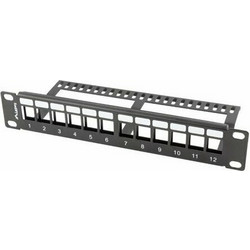 Lanberg PPKS-9112-B Patch Panel Keystone Rack 1U 10" 12 Θυρών Unshielded