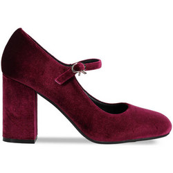 Migato Γόβες Suede με Χοντρό Ψηλό Τακούνι & Μπαρέτα Μπορντό 100016372-009