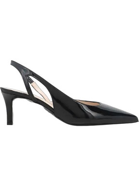KALOGIROU Opiwn Γόβες Slingback Λουστρίνι με Τακούνι Στιλέτο Μαύρες PAT-0071