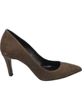 Ellen Γόβες Suede με Τακούνι Στιλέτο Σοκολατί 19400