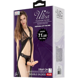Baile Ultra Passionate Plus Harness Strap On με Διπλό Dildo 18cm Flesh