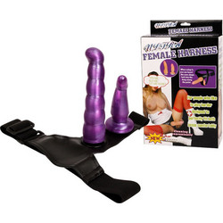 Ultra Female Harness Strap On με Διπλό Dildo Μωβ