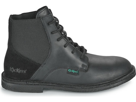 Kickers Γυναικεία Αρβυλάκια Δερμάτινα Μαύρα 975430-50-8