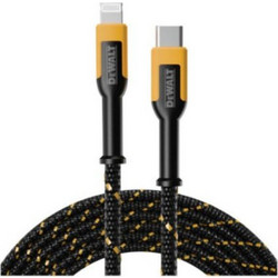 DeWALT Braided USB-C to Lightning Cable 1.2m Black Orange 131 1357 DWG