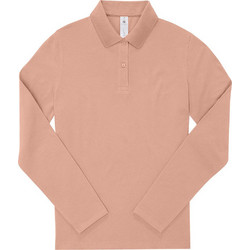 B&C Collection Γυναικεία Μπλούζα Polo Μακρυμάνικη Σομόν PW464