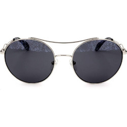 Blumarine SBM11/V 579L Ανδρικά Γυαλιά Ηλίου Στρογγυλά Μεταλλικά Χρυσά με Μαύρο Φακό