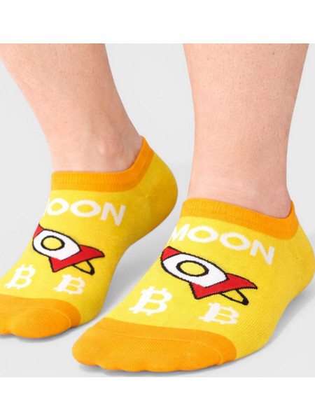 Modernity Bitcoin To The Moo Ανδρικές Κάλτσες Σοσόνια με Σχέδια Κίτρινες MDM13