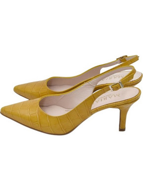 Marian Γόβες Slingback Δερμάτινες με Τακούνι Στιλέτο Κίτρινες 34658