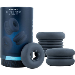 Boners Buffer Rings 3pcs Σετ Ελαστικά Δαχτυλίδια Πέους Σιλικόνης Μπλε 3τμχ