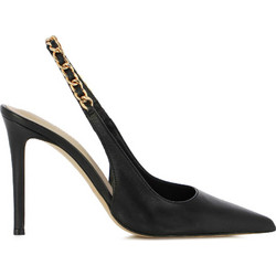 Fratelli Petridi Γόβες Slingback Δερμάτινες με Τακούνι Στιλέτο Μαύρες 916