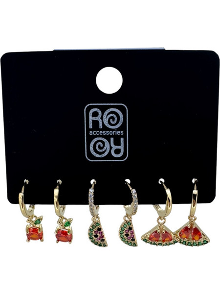 RO Accessories Σετ Γυναικεία Σκουλαρίκια Κρεμαστά E1365 6τμχ